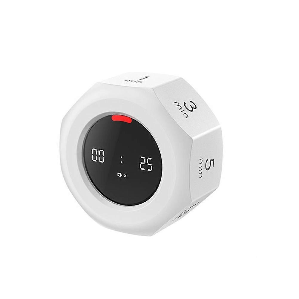 90-minuten-digitaltimer Mit Mehreren Sechsecken, Sensor Und Led-anzeige, 7 Zeitmanagement-funktionen, Weiß