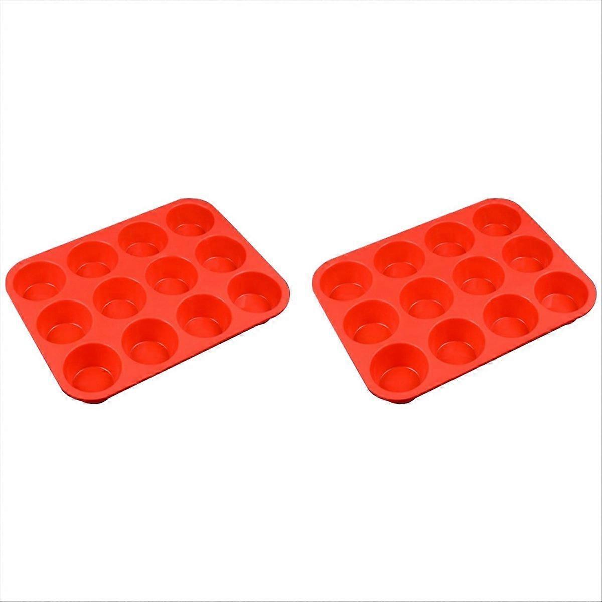 Standard-silikonform Für Cupcakes, 2 X 12 Mulden, Antihaftbeschichtet, Perfekt