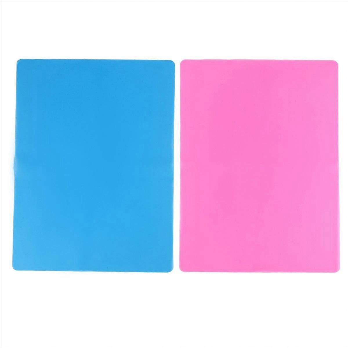 Set Mit 2 Extra Großen A3-silikonschneidematten, Blau Und Rosa