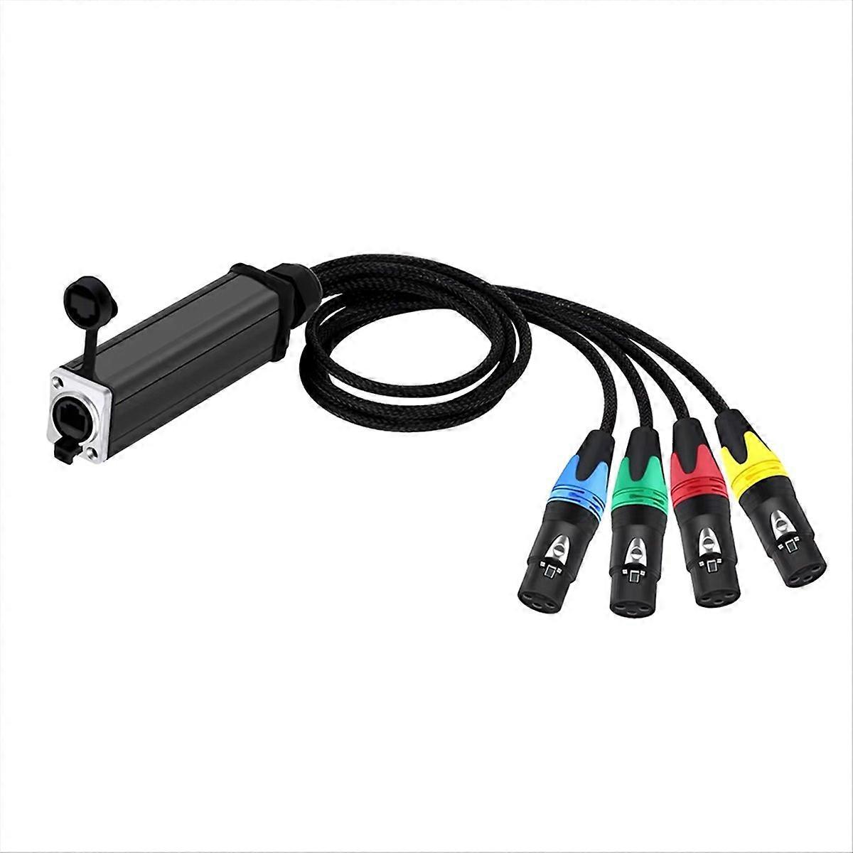 Dm512 4-kanal Rj45 Auf 3-pin Xlr Audio-adapterkabel, Netzwerk-signalverlängerung Auf Analoge Verteilung, 20 Cm