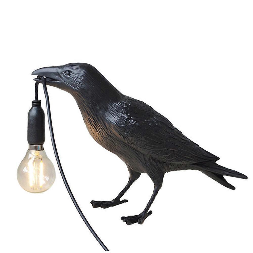 Moderne Tischlampe In Form Eines Glücksvogels Für Schlafzimmer, Nachttisch Oder Wohnzimmer, Aus Kunstharz Gefertigt, Naturgetreues Tiermotiv, Dekorative Leuchte, Amerikanischer Stecker.