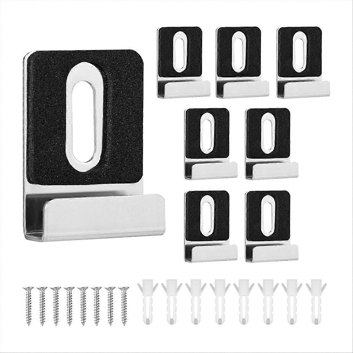 Set Mit 8 Metallspiegelhalterungen, Befestigungsclips Mit Silbernen Schrauben