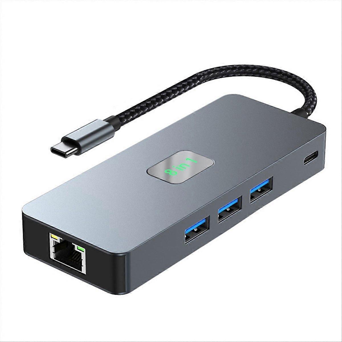 8-in-1-dockingstation, Kompatibel Mit Dp Und Hdmi, 4k Bei 60 Hz, 1000m Ethernet