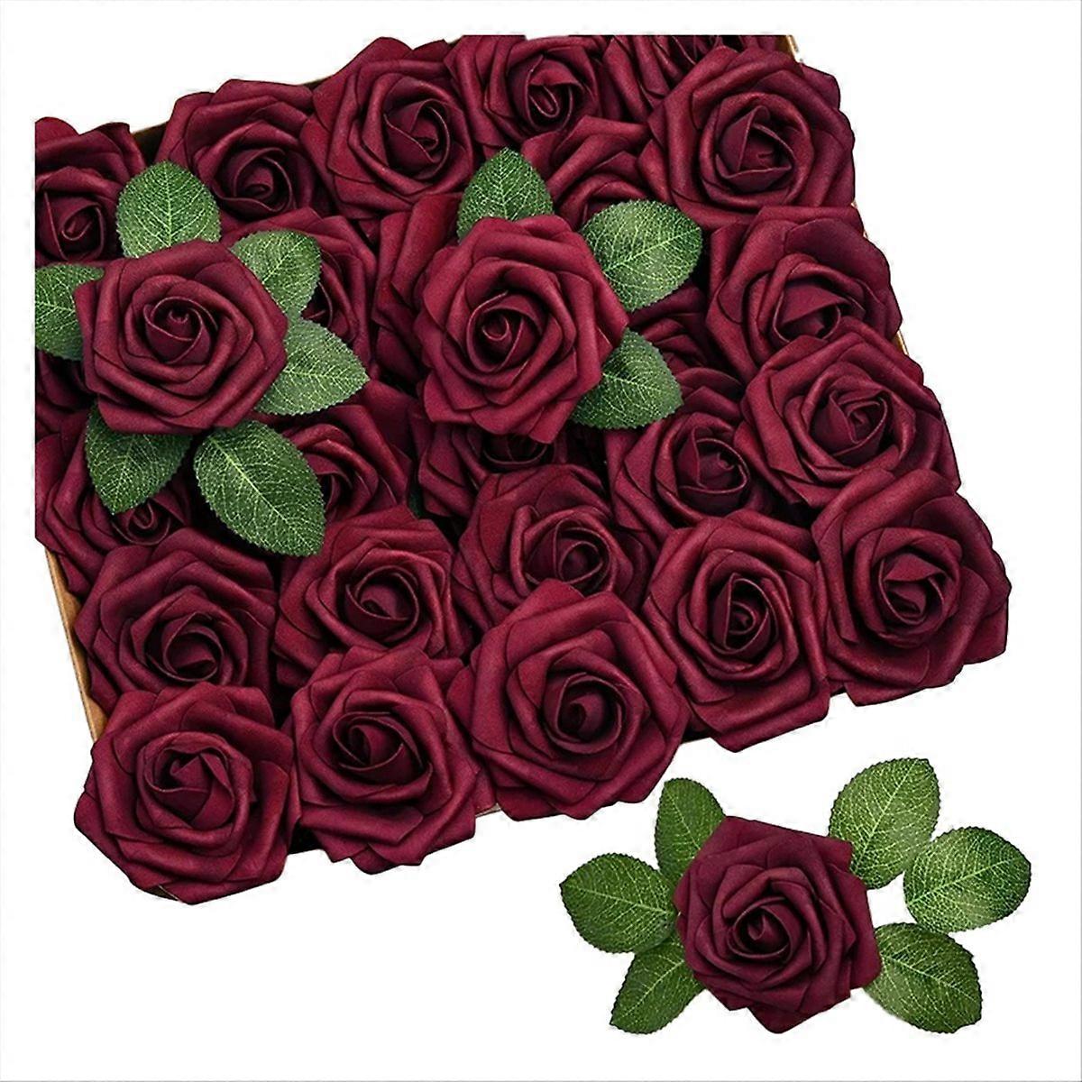 25 Künstliche Rosen, Künstlich Wirkende Blumen, E