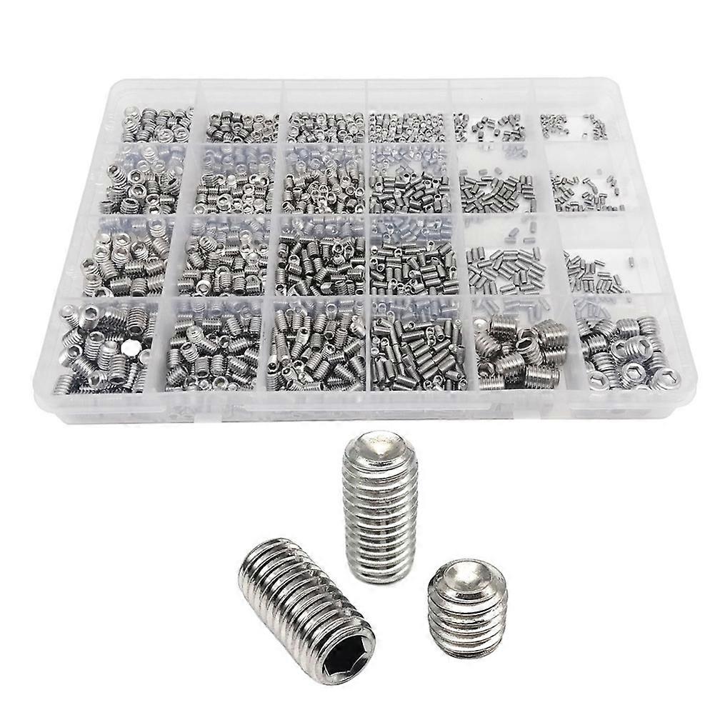Set Mit 1500 Din916 Edelstahl-innensechskantschrauben Ohne Kopf Mit Schwarzem Innensechskant, In Einer Schachtel.