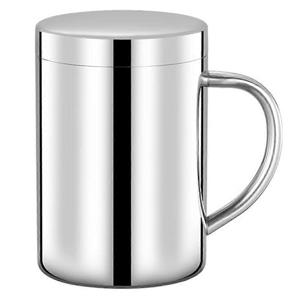 Tragbarer, Isolierter Edelstahlbecher, 400 Ml, Doppelwandig, Hitzebeständig, Ideal Für Heißgetränke, Bier, Tee Und Säfte.
