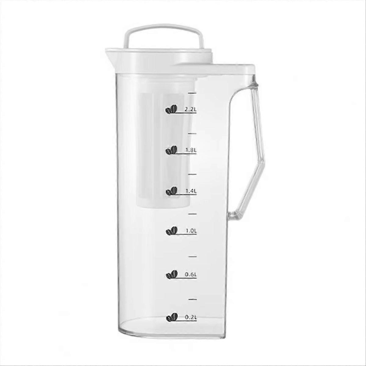 Wasserkaraffe Mit Großem Fassungsvermögen (2,2 L), Ideal Für Den Kühlschrank, Geeignet Für Kalte Getränke, Perfekt Für Eistee, Fruchtsäfte Und Andere Getränke.