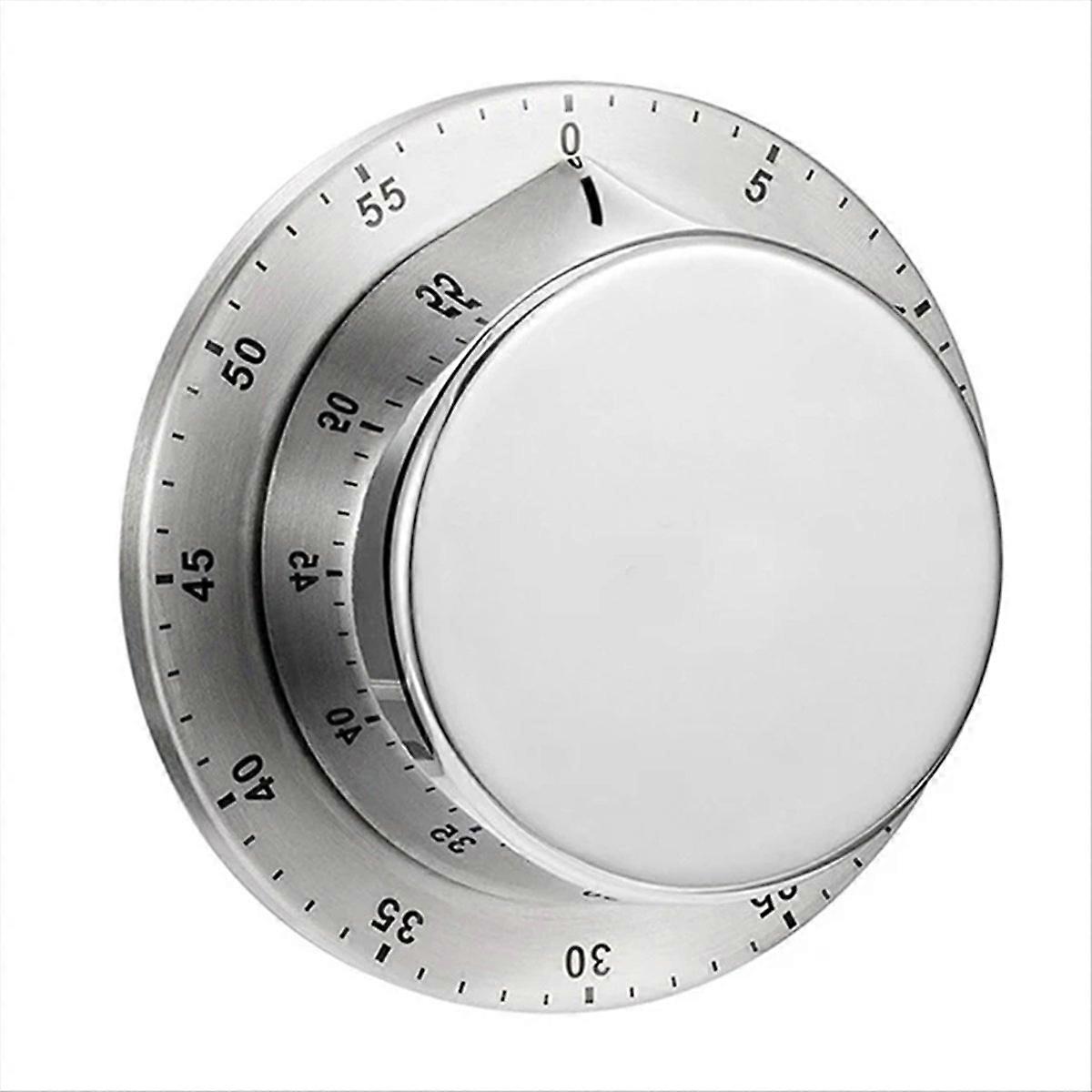 Manueller Mechanischer Küchentimer Aus Edelstahl Mit Magnetfuß, Kochuhr, Countdown-timer, Lern- Und Fitnesstimer, Silberfarben