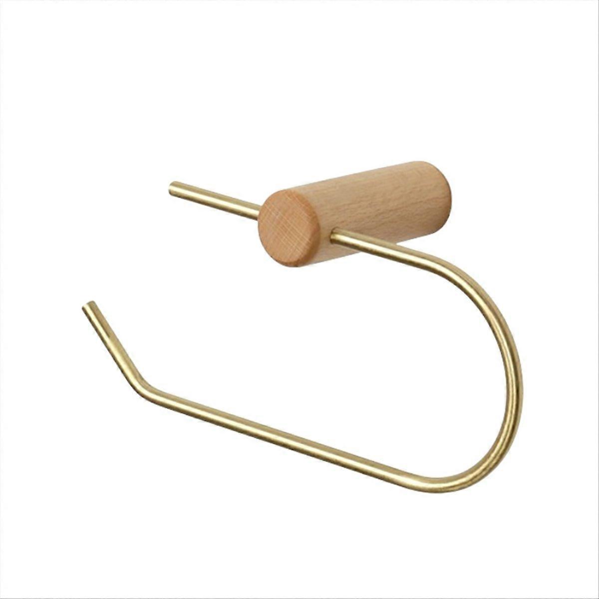 Taschentuchspender Aus Holz, Toilettenpapierhalter Aus Messing, Buche Und Goldfarbe