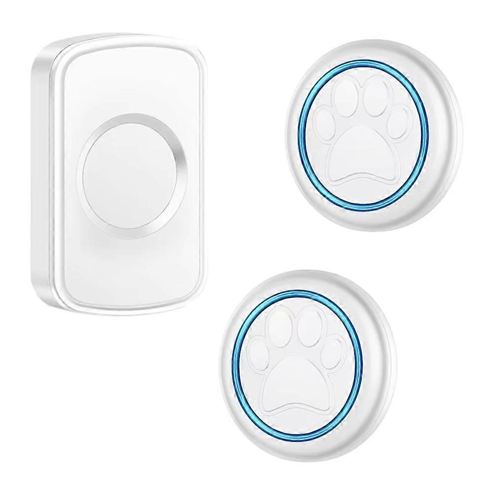 Hunde-/katzenglocke Mit Wasserdichtem Touch-knopf, Bewegungsmelder, Eu-stecker, Weiß, Ideal Für Die Stubenreinheitserziehung.