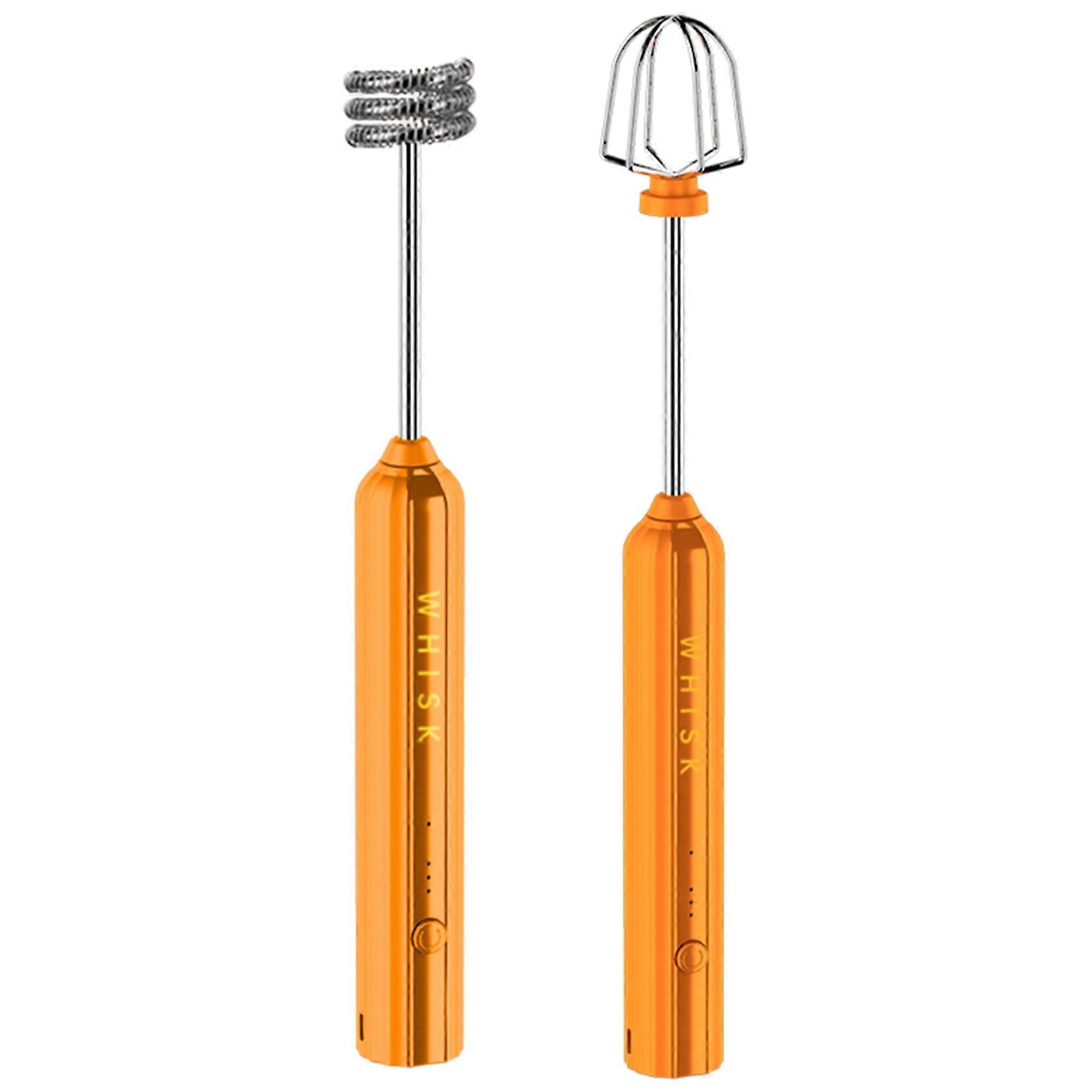 Usb-wiederaufladbarer Elektrischer Schneebesen, Eierquirl, Orangefarbener Handmixer