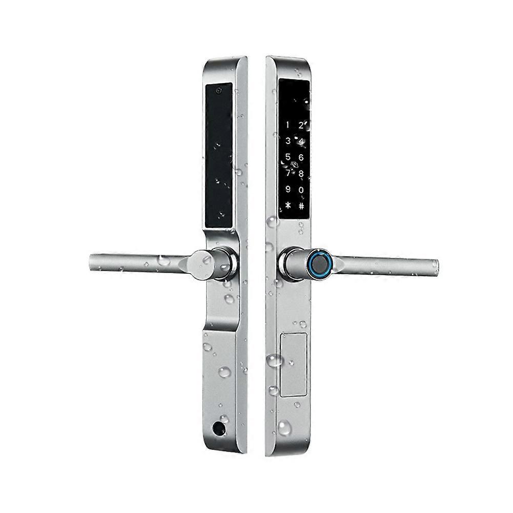 Ttlock 3,2 Cm Fingerabdruck-türschloss, Doppelseitig, Wasserdicht, Aluminium, Mit Smartcard Und Passwortcode (3585 B)