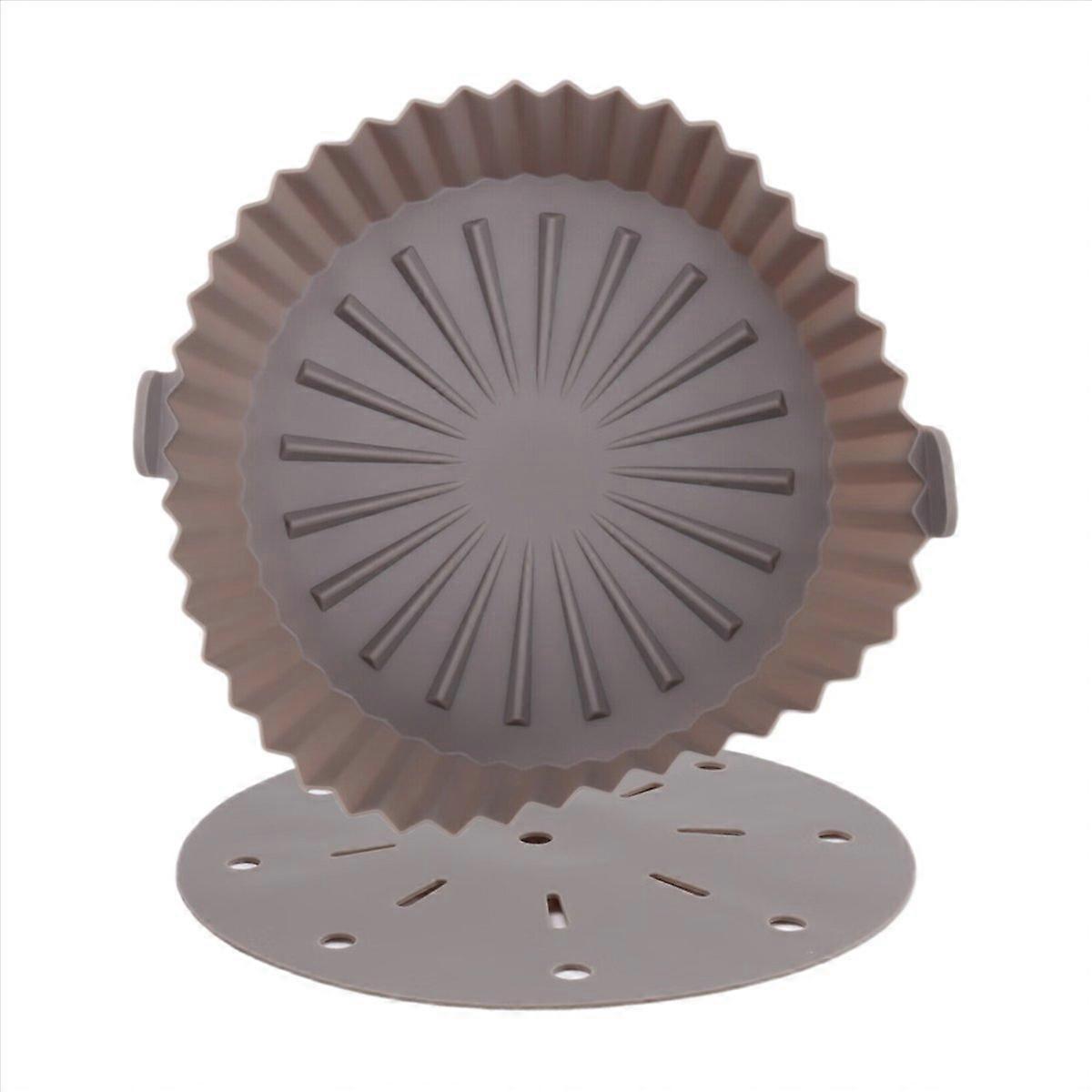Wiederverwendbare Silikonschüssel (25 Cm Durchmesser) Für Heißluftfritteusen, Braun