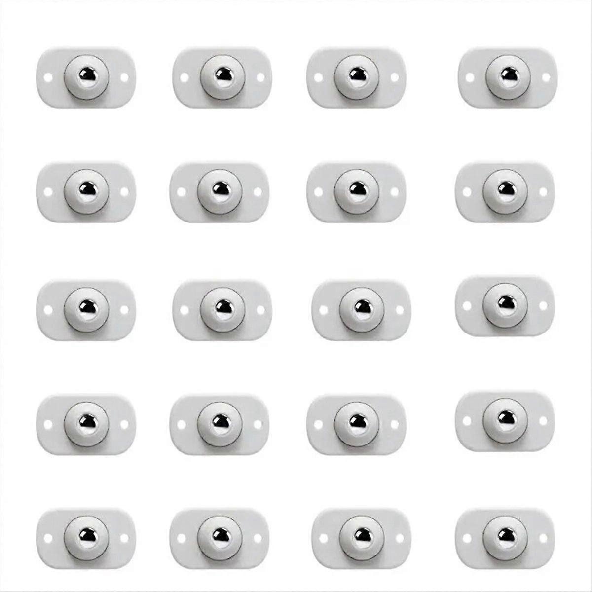 Set Mit 20 Universellen 360°-lenkrollen Aus Edelstahl, Selbstklebend, Für Möbel Und Den Gebrauch Im Haushalt.