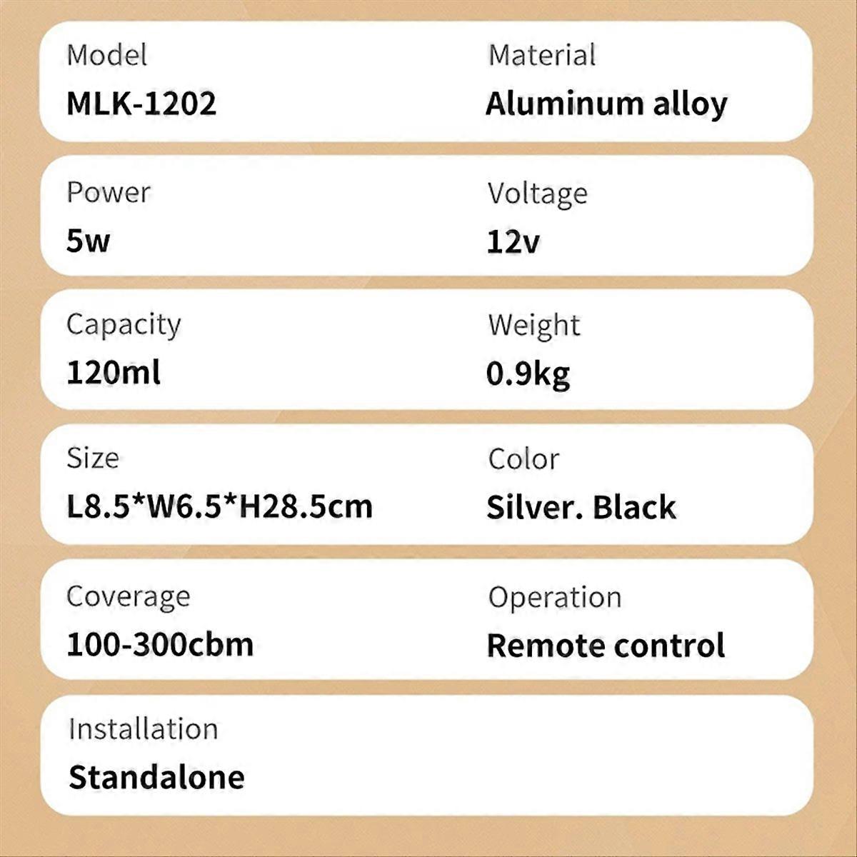 120-ml-aluminium-diffusor Für Ätherische Öle (wasserfrei) Zur Aromatherapie, Ideal Für Zuhause, Büro Und Andere Räume. Europäischer Stecker, Schwarz.