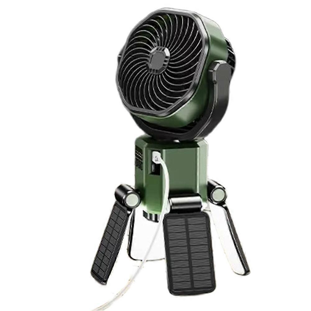 Benutzerfreundlicher Solar-campingventilator Mit 6000 Mah Akku, Zeltventilator Mit Licht Und 4 Einstellbaren Belüftungsstufen.