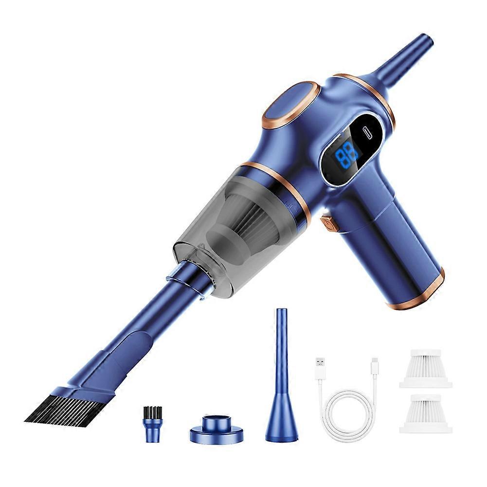 Akku-staubsauger Für Auto, Haushaltsgeräte, Sofa, Büro, Hochleistungs-reinigungsgerät, Mini-staubsauger, Blauer Teppichreiniger