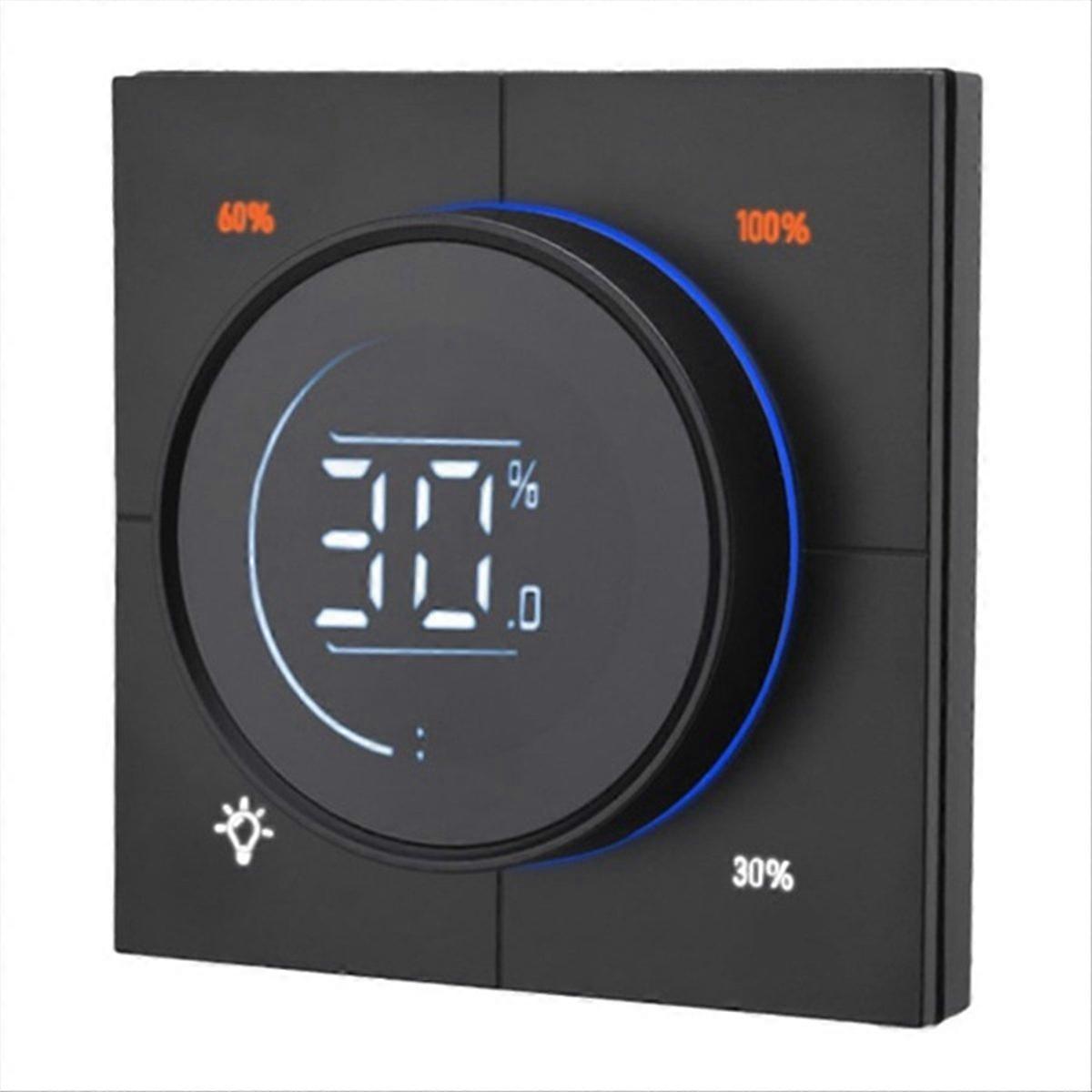 Mosfet-dimmer Mit Stufenloser Taste, Zigbee 3.0 Wandschalter Für Pc-panel, Lcd-digitalanzeige, Dimmung Am Endanschlag, Schwarz