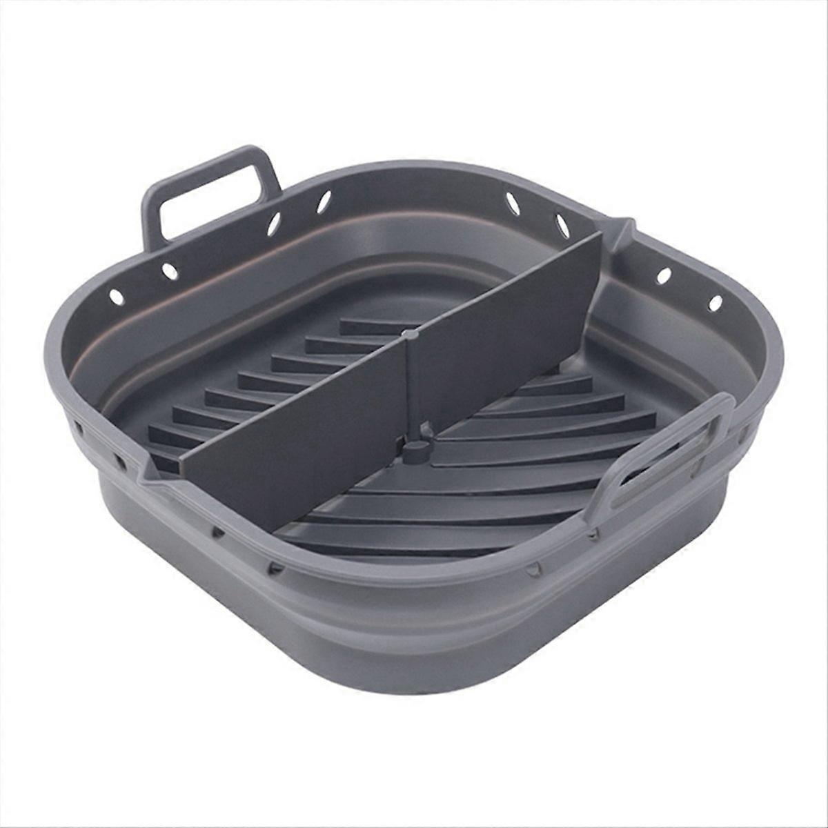 Zusammenklappbare Backform (21,5 Cm Durchmesser) Für Heißluftfritteusen, Grau