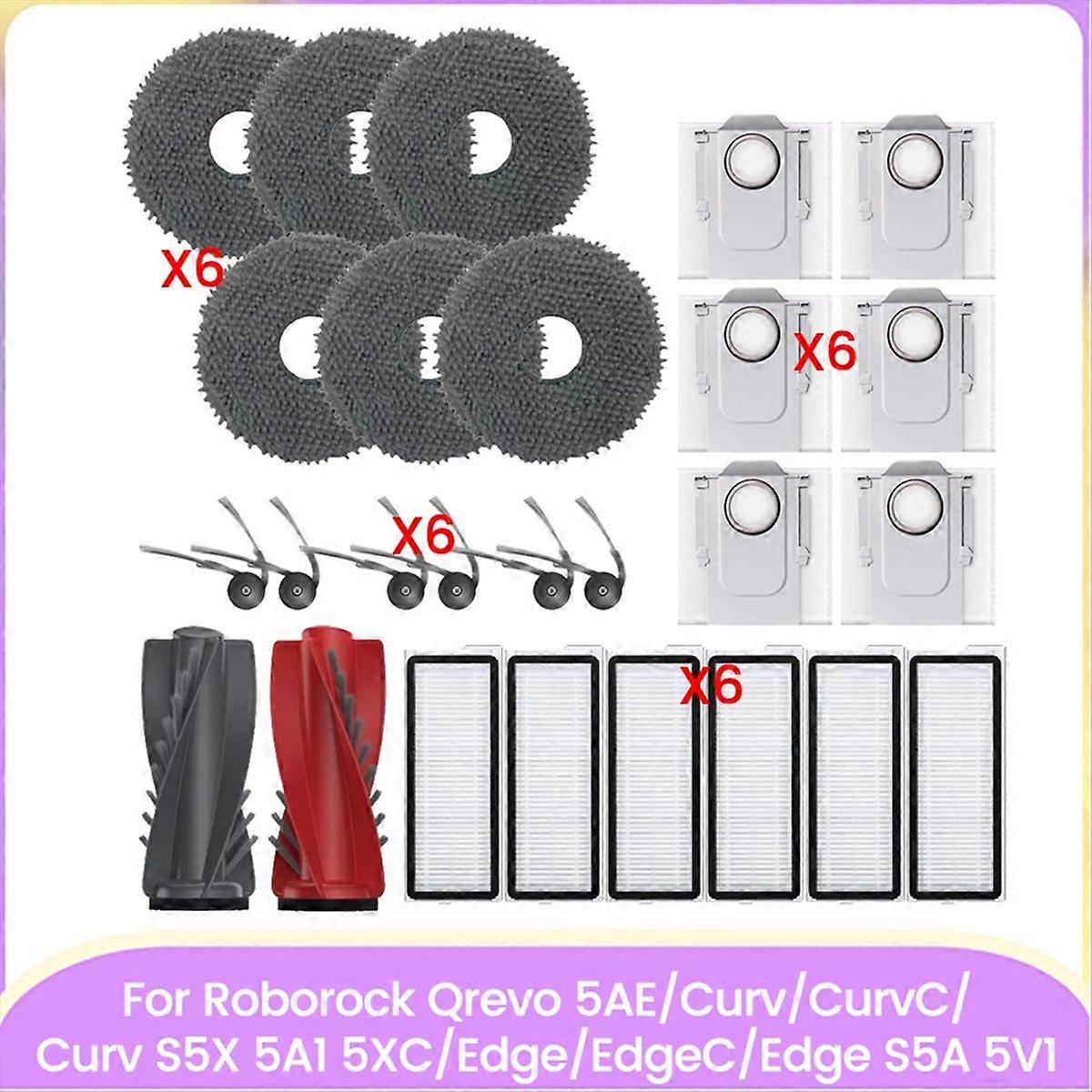Ersatzteile Für Qrevo Edge/qrevo Edge S5a: Hauptseitenbürste, Hepa-filter, Staubbeutel, Effizientes Reinigungstuch