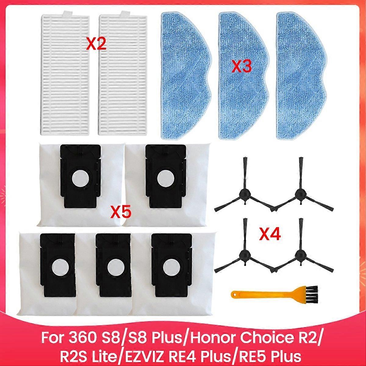 Ersatzteile Für 360 S8/s8 Plus/ Choice R2/r2s Lite/ Re4 Plus/re5 Plus: Bürste, Filter, Staubbeutel, Tuch A