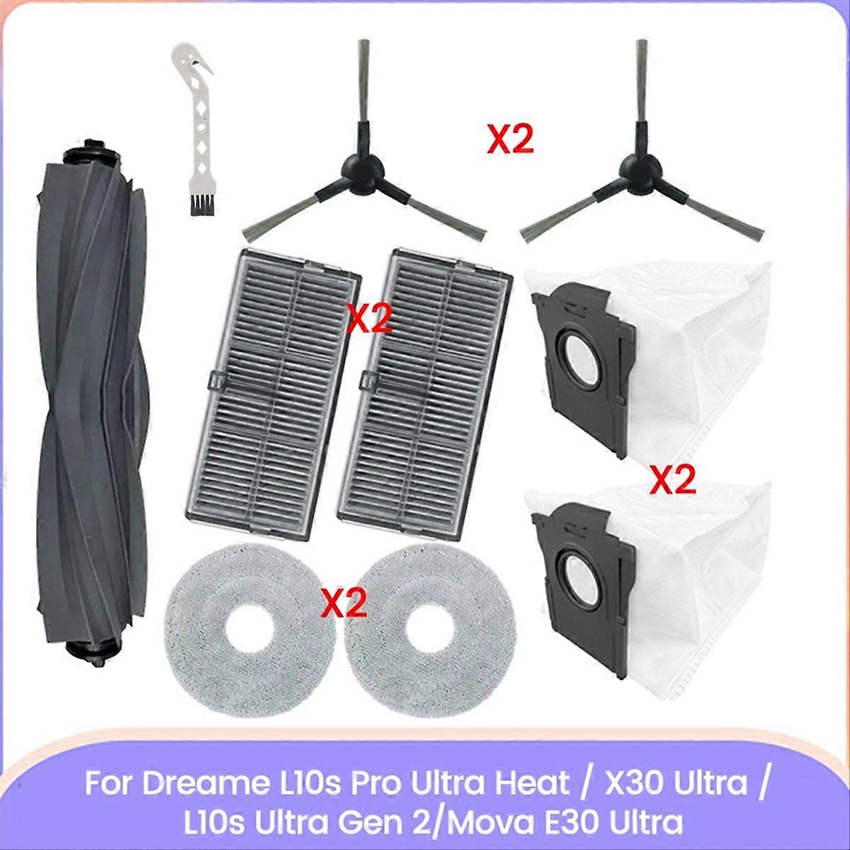 Ersatzteile Für L10s Pro Ultra Heat / X30 Ultra / L10s Ultra Gen 2 / E30 Ultra: Bürste, Filter, Staubbeutel Und Reinigungstuch.