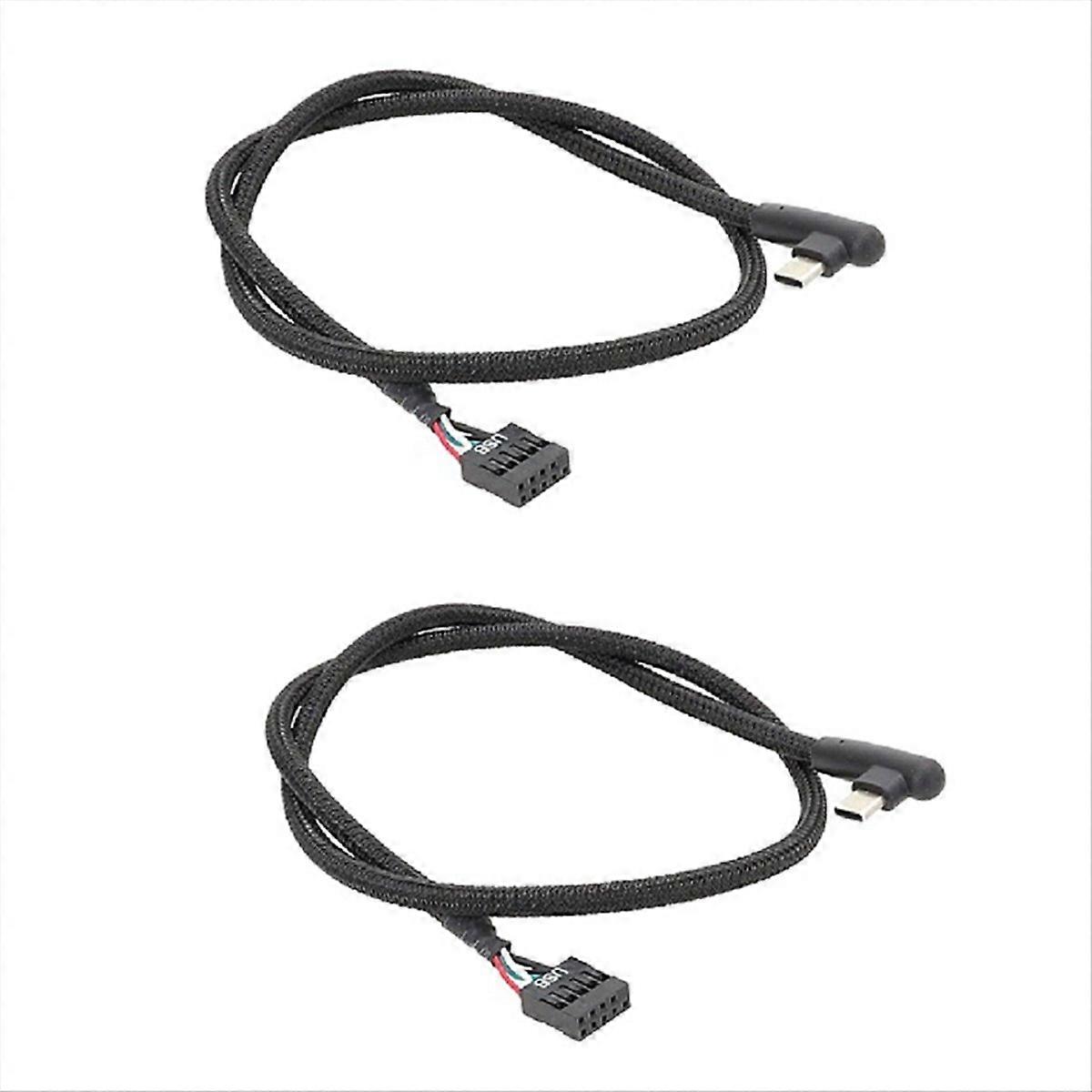 Packung Mit 2 Usb 9-pin Auf Typ-c-kabel Für Erhöhte Stabilität Und Geschwindigkeit (60 Cm).