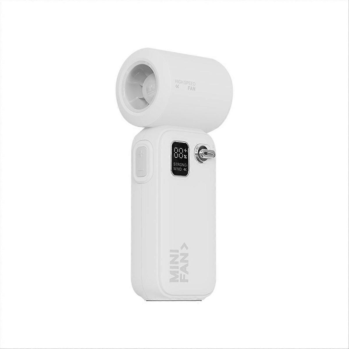 Tragbarer Hochleistungs-turboventilator, 100 Einstellbare Geschwindigkeitsstufen, 3600 Mah Akku, Weiß.