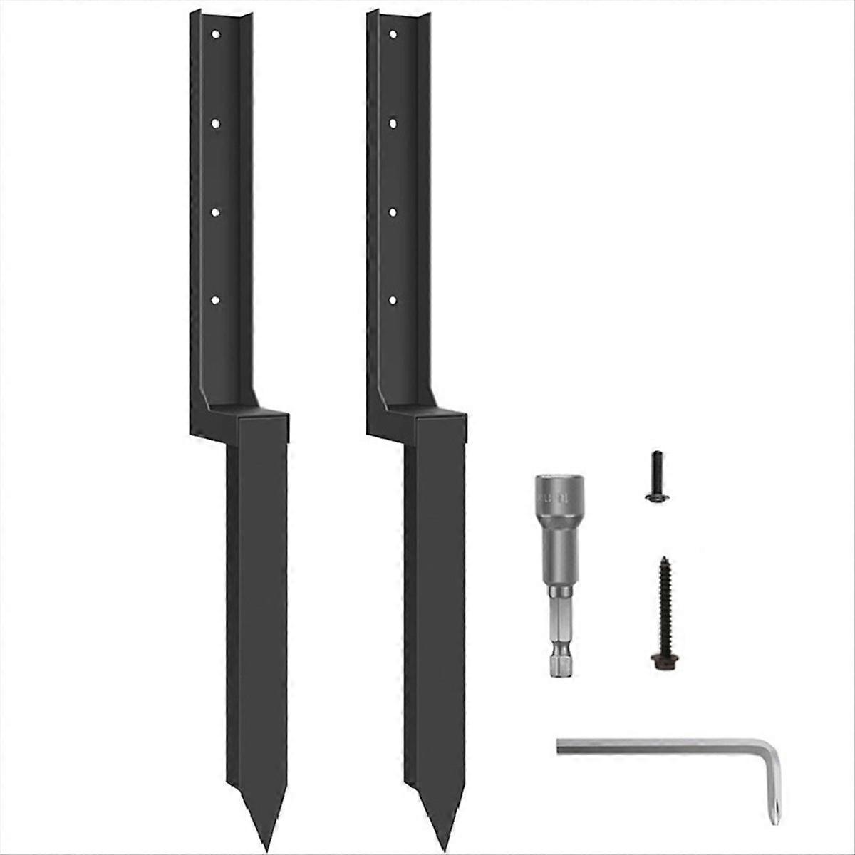 Hochleistungs-reparaturset Für Stahlzaunpfosten, Bodenanker Zur Reparatur Von Holzzaunpfosten (2er-pack)
