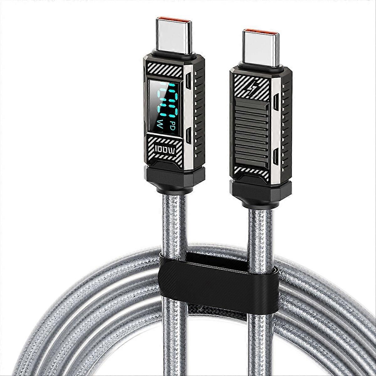 Usb-c-zu-usb-c-kabel Für Iphone 16 Und 15 Pro Max Mit Led Und Pd100w-ladegerät (schwarz)