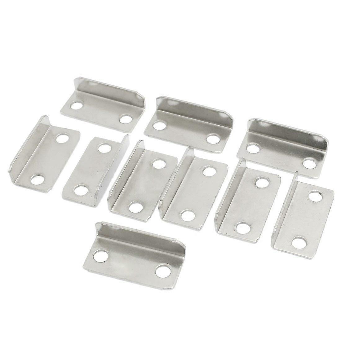 Set Mit 10 Silberfarbenen Rechtwinkligen Schubladenverschlüssen Aus Metall