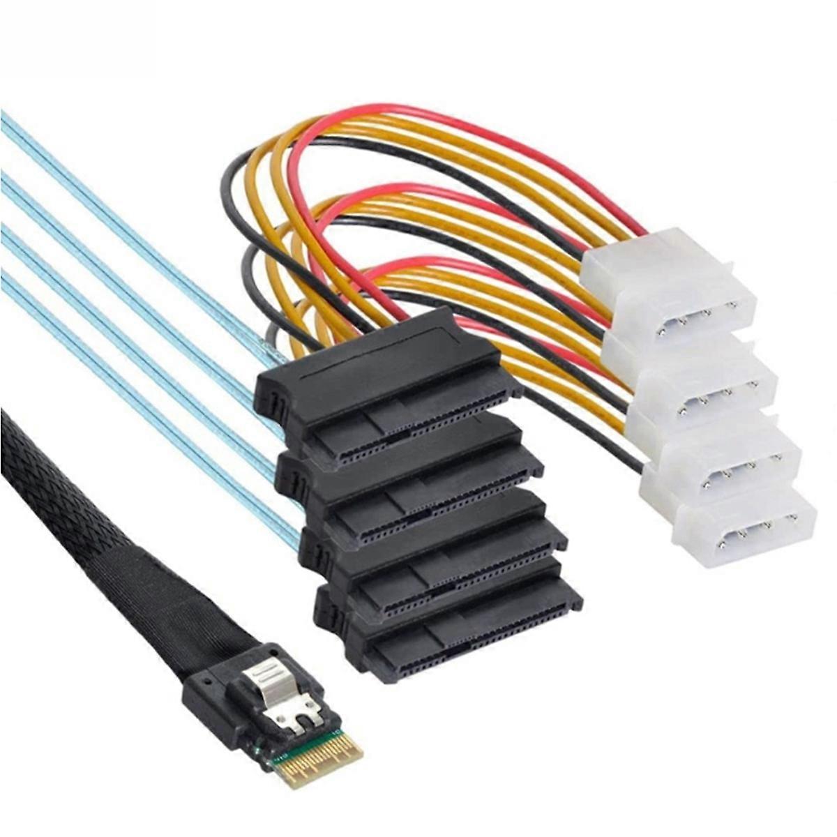 4-pin Pcie Sas 4.0 38-pin Stromkabel Sff-8654 4i 38-pin Auf 4x Sff-8482