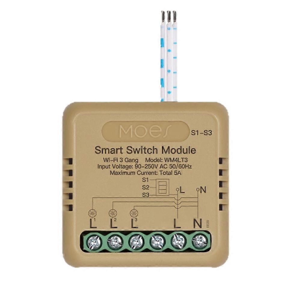 Moes Wifi Smart-schaltermodul Mit Sprachsteuerung, Alexa/google Home Timer-funktion Und 3 Schaltern.