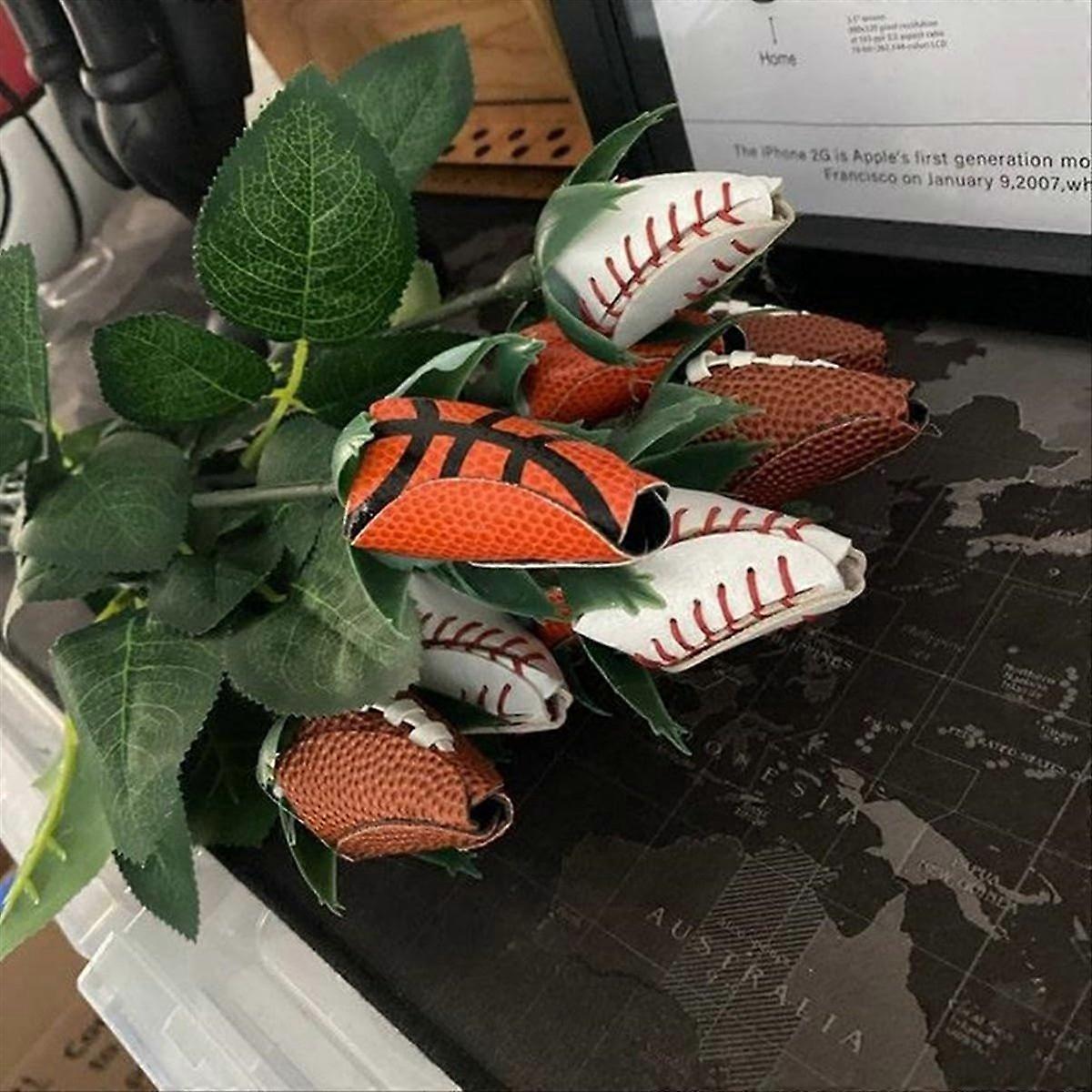 Geschenk Aus Leder Mit Softball-rosenmuster Für Softball-begeisterte Mütter, Zum Teamabschluss, D