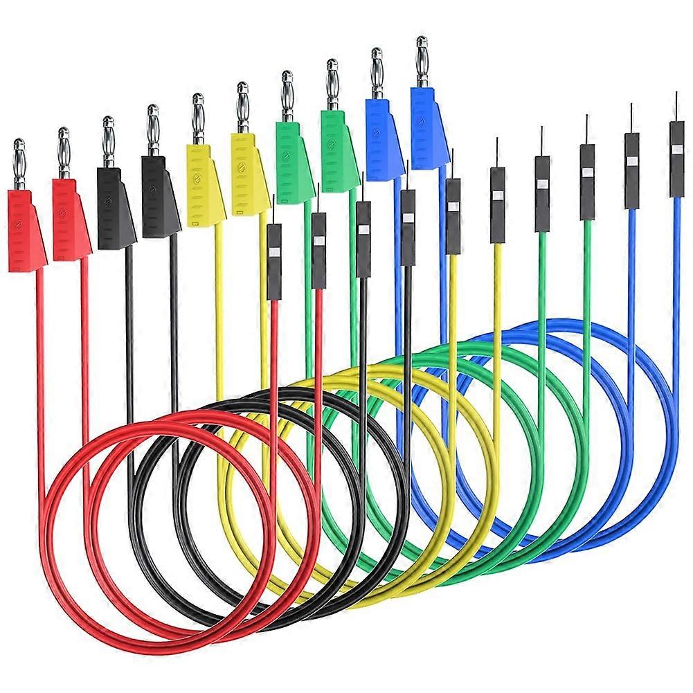Packung Mit 10 Flexiblen Silikon-messleitungen Mit Bananensteckern Für Steckplatinen, Zur Durchführung Elektrischer Prüfungen.