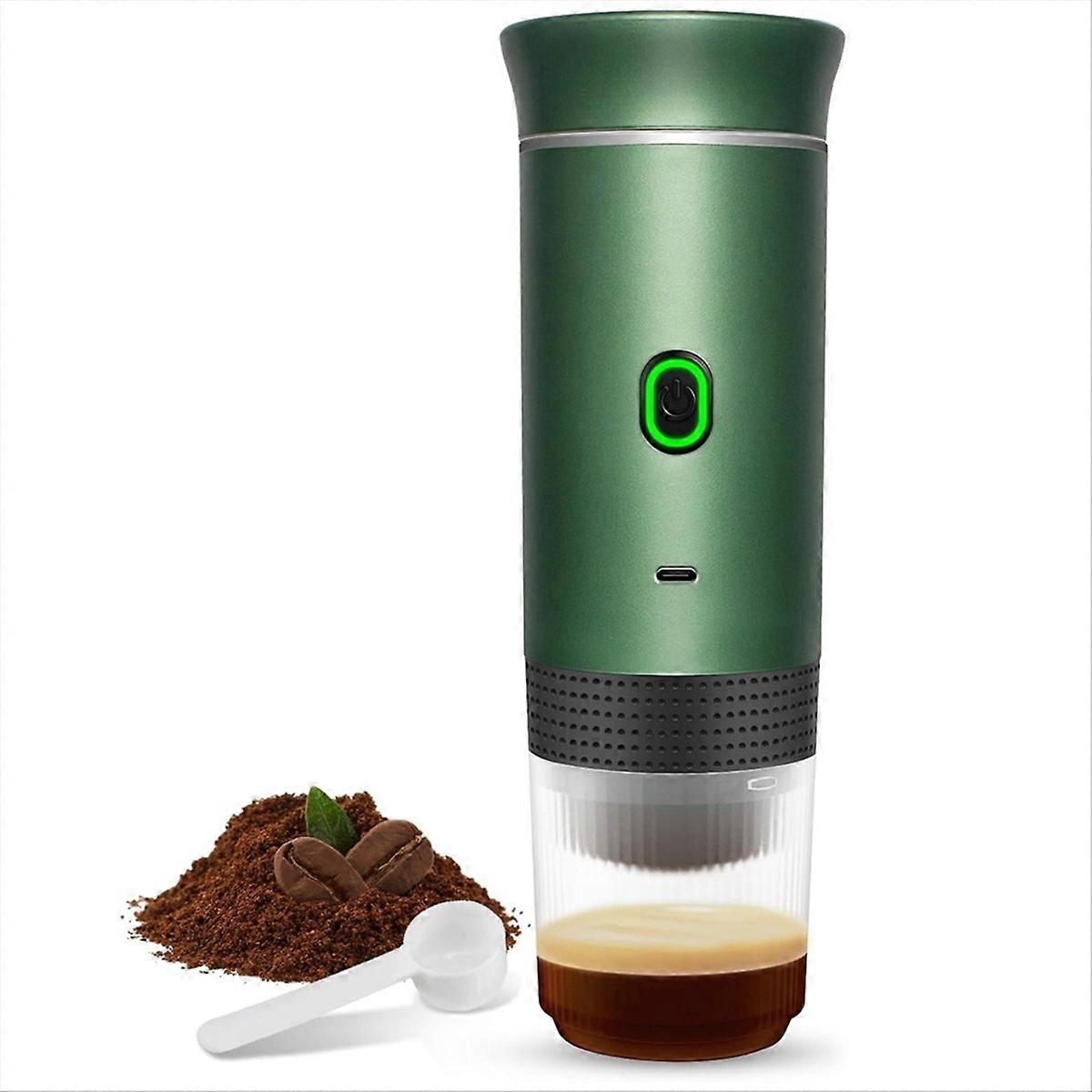 Tragbare, Kabellose Elektrische Espressomaschine, Ideal Für Camping, Kapseln Und Reisen (grün).