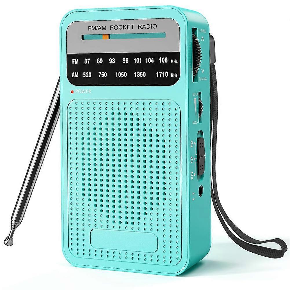 Am/fm-taschenradio, Transistorradio Mit Lautsprecher Und Kopfhöreranschluss, Tragbares Radio Für Den Innen- Und Außenbereich, Grün
