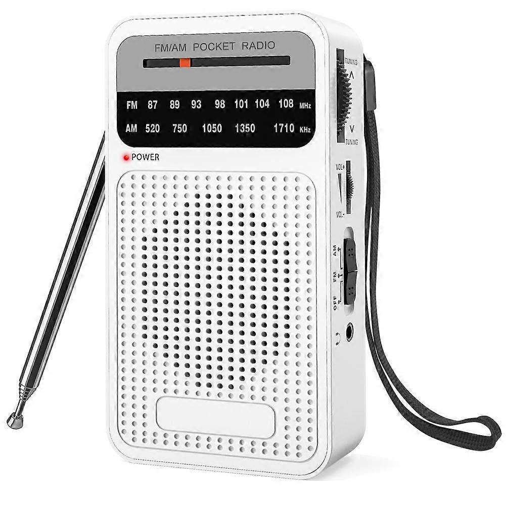 Am/fm-transistor-taschenradio Mit Lautsprecher Und Kopfhöreranschluss, Tragbares Radio Für Den Innen- Und Außenbereich (weiß).