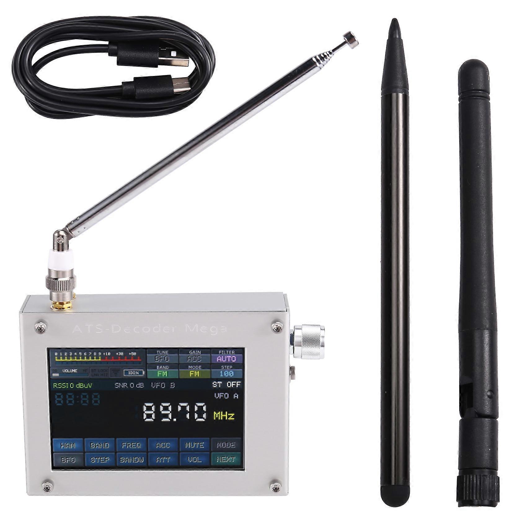 Vollband-stereo-amateurfunkempfänger Mit 4-zoll-touchscreen, Version 4.2 Und Ats-decoder. Wiederaufladbarer Akku.