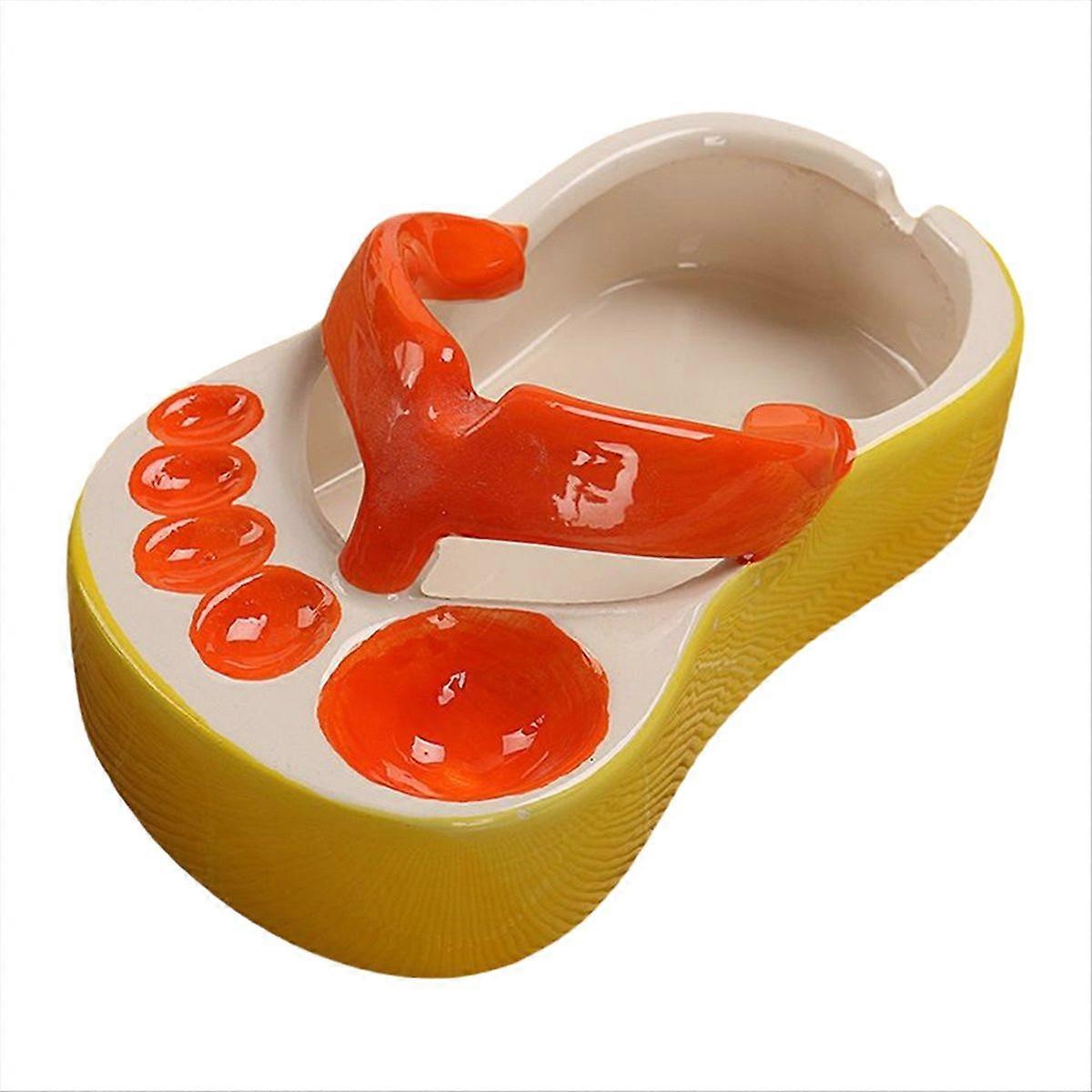 Origineller, Pantoffelförmiger Chipshalter Aus Keramik, Orange, Ideal Für Restaurants Und Den Privaten Gebrauch.