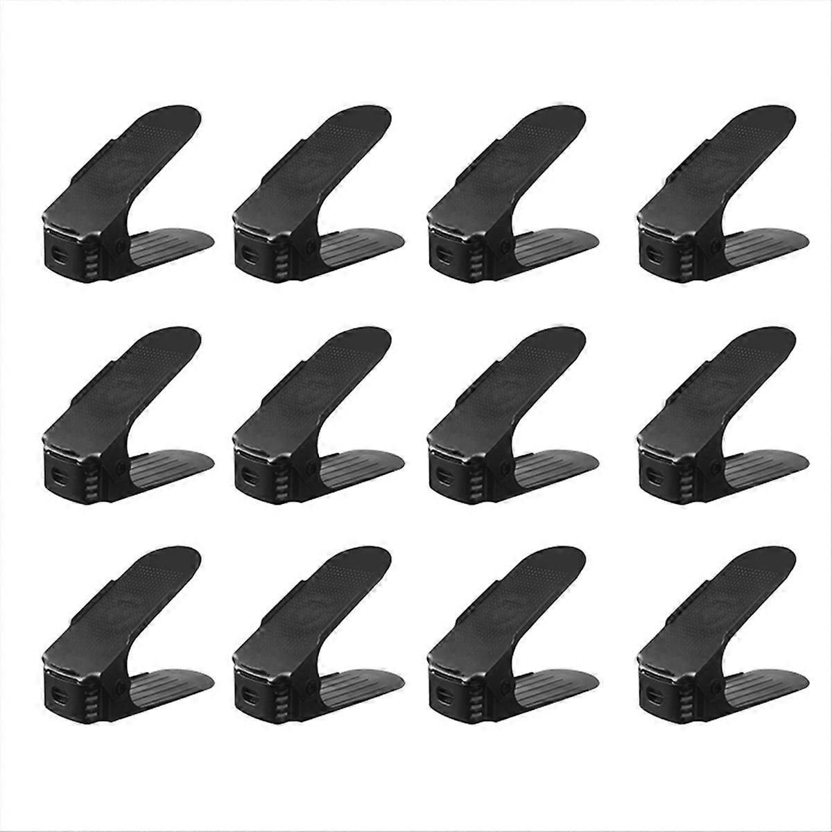 Set Mit 12 Schuhregalen, Aufbewahrungsorganizer, 50% Platzsparend, 4-stufig Verstellbares Schuhregal.