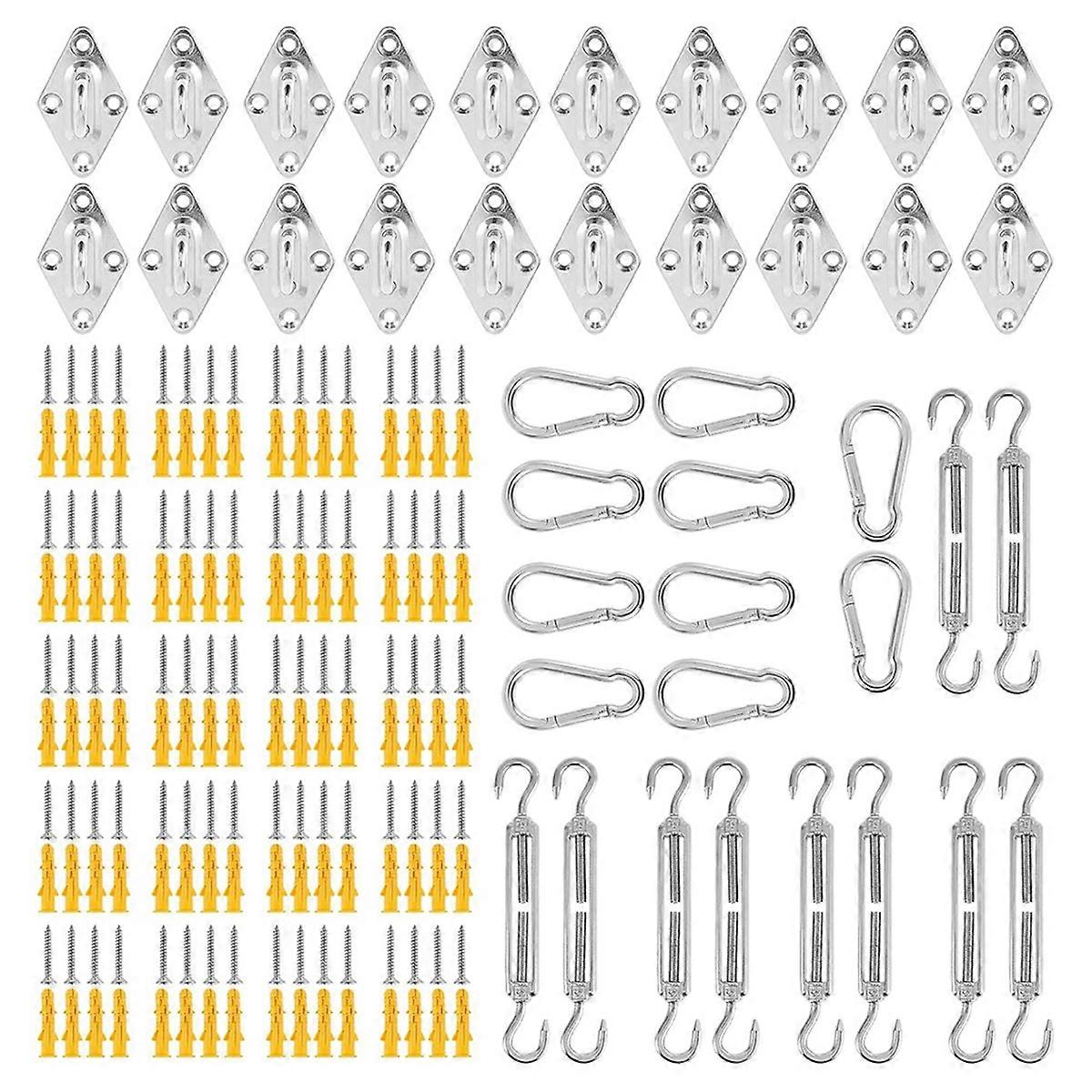 Befestigungsset Für Sonnensegel (200-teilig), Hardware-set Für Dreieckige Oder Rechteckige Sonnensegel (15 Cm).