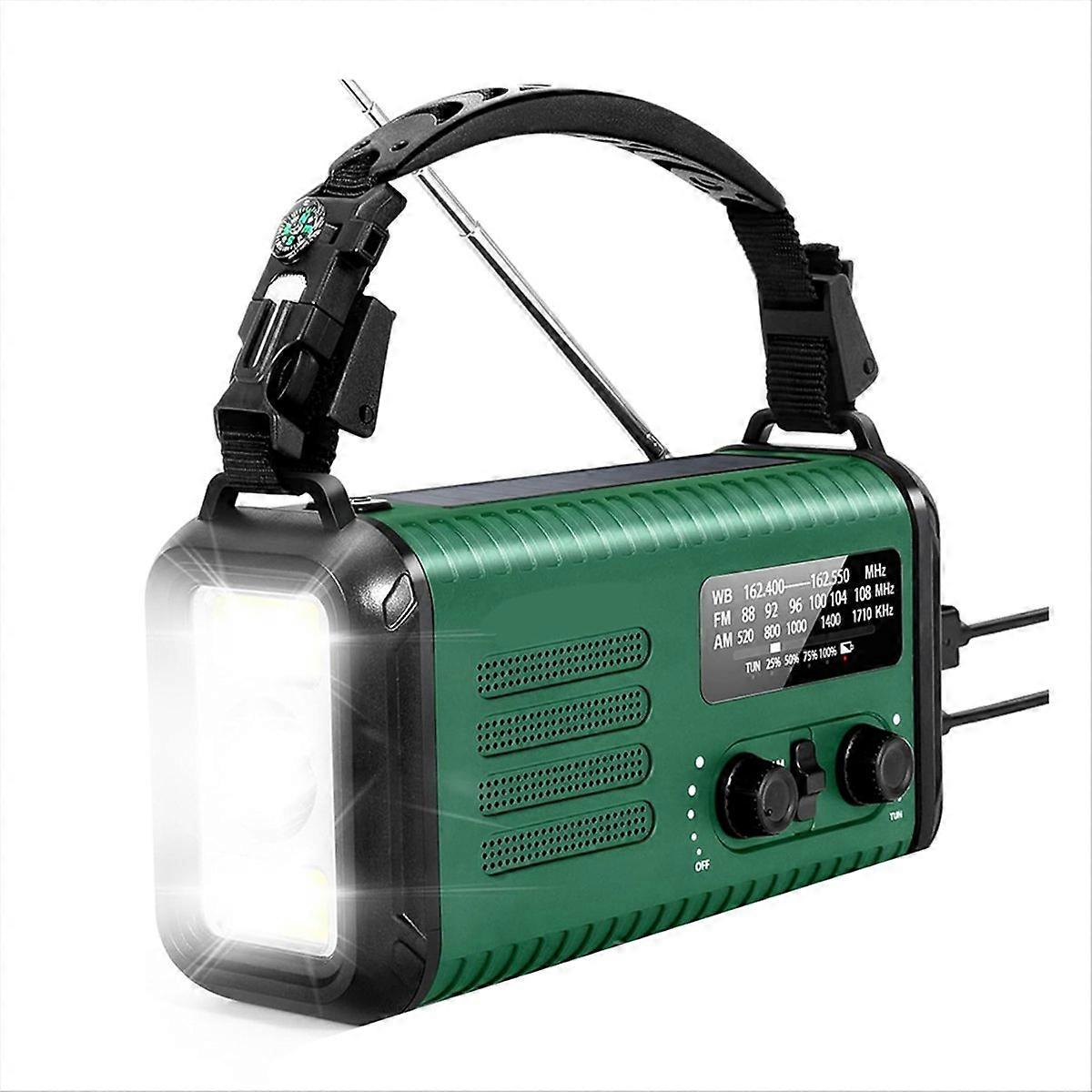 20.000 Mah Solar-notfallradio Mit Handkurbel, Noaa/am/fm-empfang, Handy-ladegerät, Lampe, Taschenlampe Und Sos-funktion