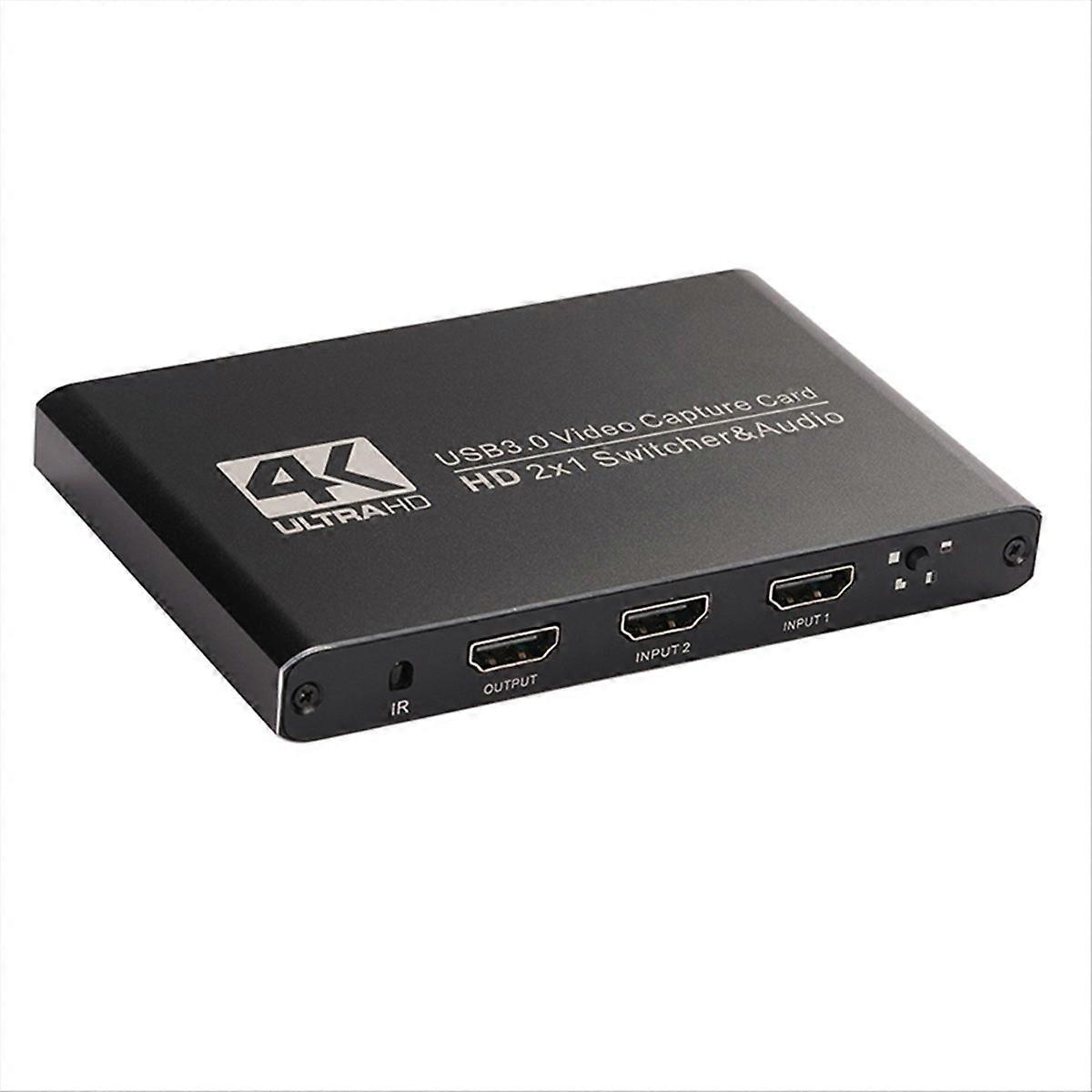 Dual-screen 2x1 Videoaufnahmekarte – Kompatibel Mit Einem 2-kanal Usb 3.0 Audio-switch Für Obs Und Game-streaming