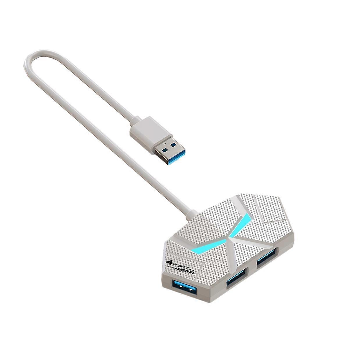 4-port Usb 3.0 Hub, Usb-dockingstation, Usb-splitter-adapter, 5 Gbit/s Geschwindigkeit, Mission Pd Netzteil, Weiß