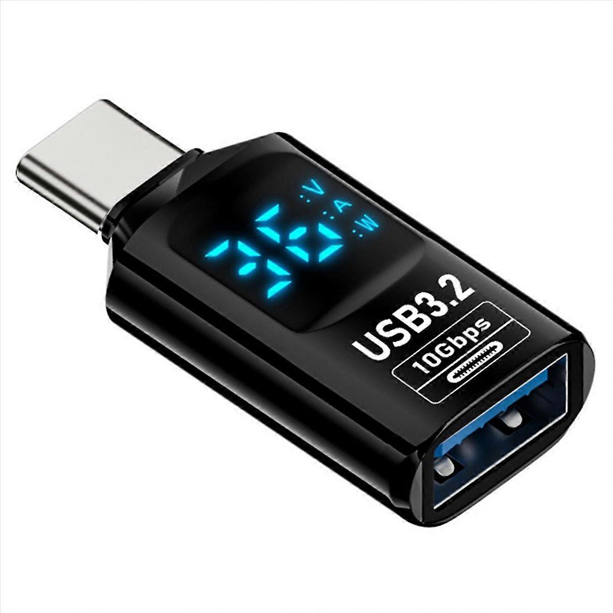 Usb-3.2-adapter Mit 10-gbit/s-digital-led-anzeige, 36–60-w-leistungstester, Smart-chip Und Usb-c-a-verlängerung