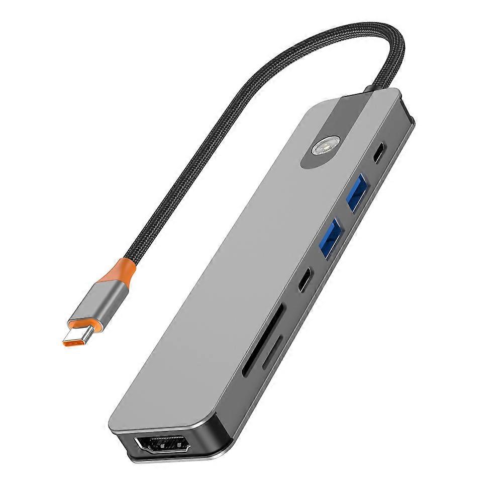 7-in-1 Usb-c-hub, Usb-c-splitter, 4k-dockingstation, Hdmi-kompatibel, Usb 3.0 Pd, Sd/tf Für Laptop, Macbook Und Ipad
