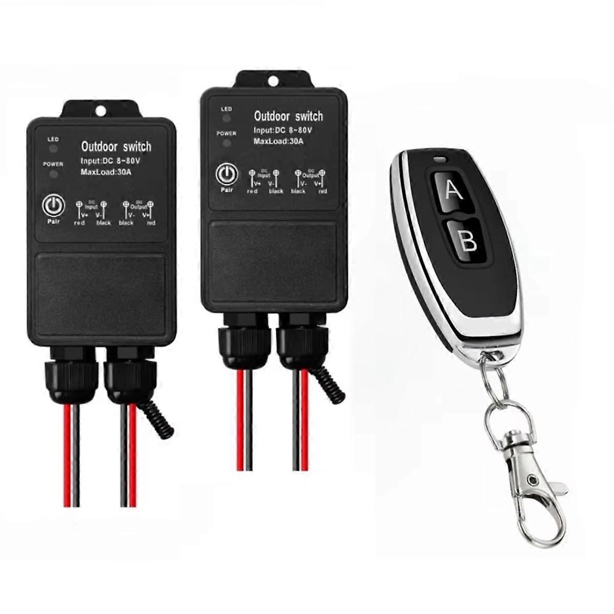 433-mhz-funkfernbedienung, Wasserdichter Funkempfänger, 8–80 V Dc, 30 A, Für Pumpe, Lampe Und Ventilator