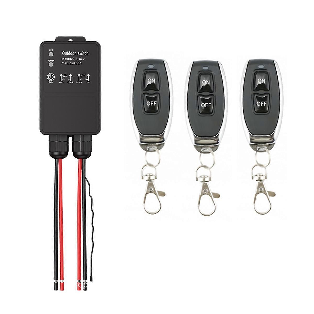 433-mhz-funkschalter, Wasserdichtes Außenrelaismodul 8–80 V Dc 30 A Für Pumpe, Beleuchtung Und Ventilator
