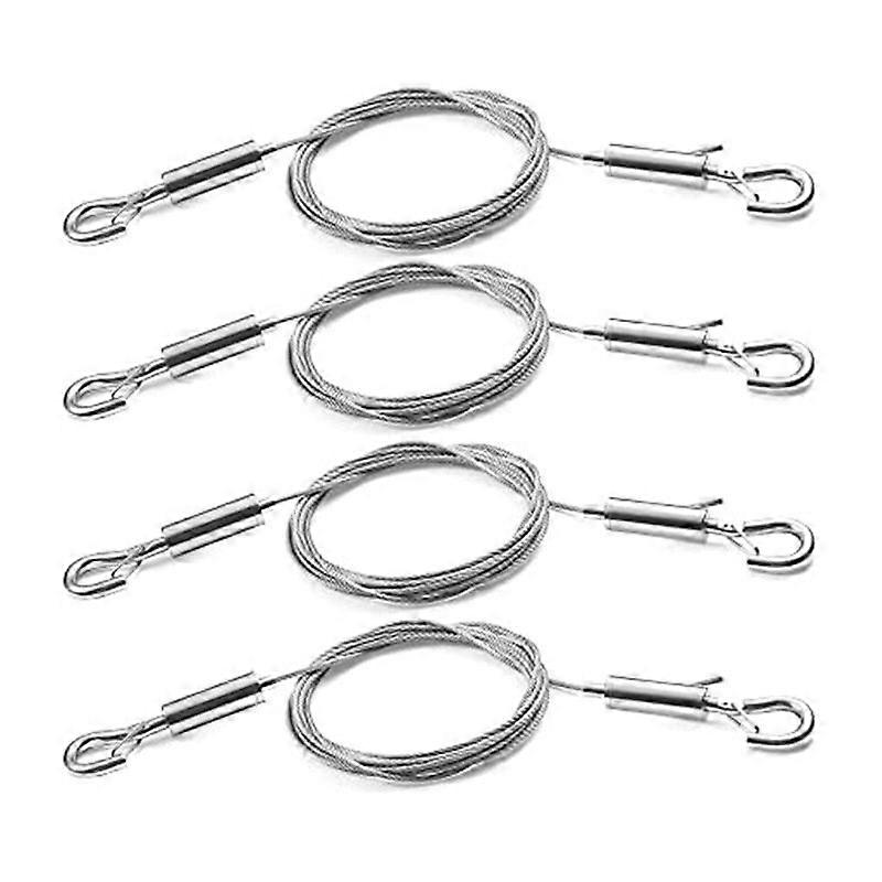 Set Mit 4 Verstellbaren 2 M X 1,5 Mm Edelstahl-bilderaufhängeseilen